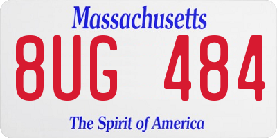 MA license plate 8UG484