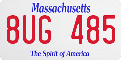MA license plate 8UG485