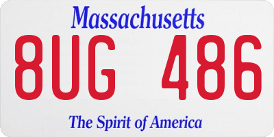 MA license plate 8UG486