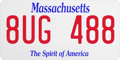 MA license plate 8UG488