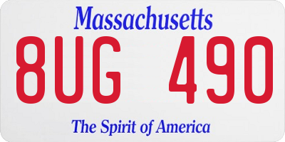 MA license plate 8UG490
