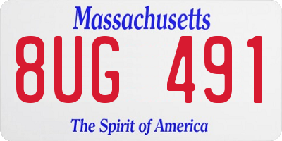 MA license plate 8UG491