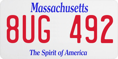 MA license plate 8UG492