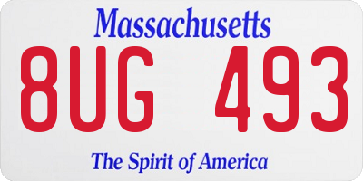 MA license plate 8UG493
