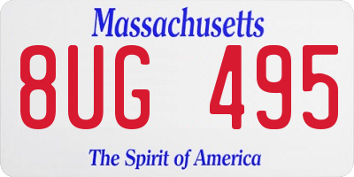 MA license plate 8UG495