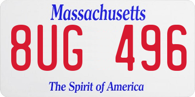 MA license plate 8UG496