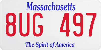 MA license plate 8UG497