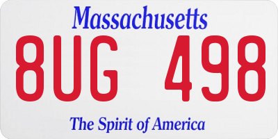 MA license plate 8UG498