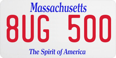 MA license plate 8UG500