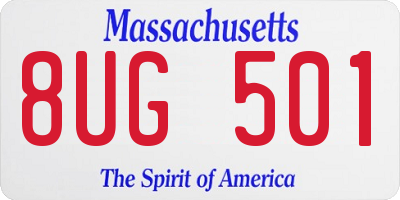 MA license plate 8UG501