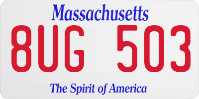 MA license plate 8UG503
