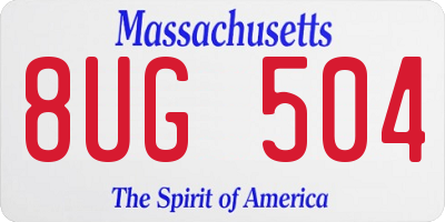 MA license plate 8UG504
