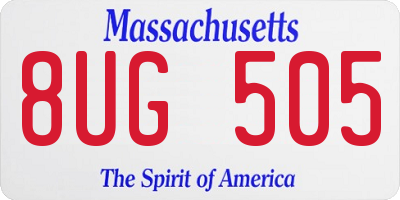 MA license plate 8UG505