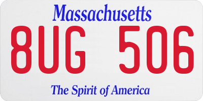 MA license plate 8UG506