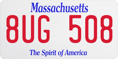 MA license plate 8UG508