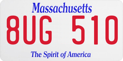 MA license plate 8UG510