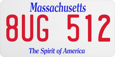 MA license plate 8UG512