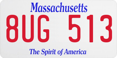 MA license plate 8UG513