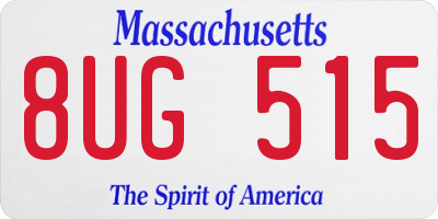 MA license plate 8UG515