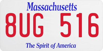 MA license plate 8UG516
