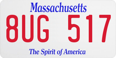 MA license plate 8UG517