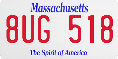 MA license plate 8UG518