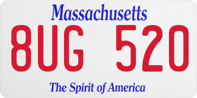 MA license plate 8UG520