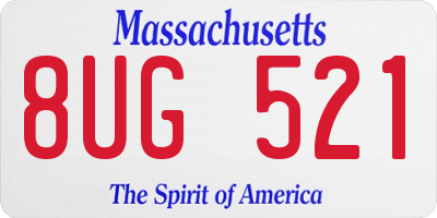 MA license plate 8UG521