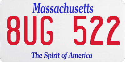 MA license plate 8UG522