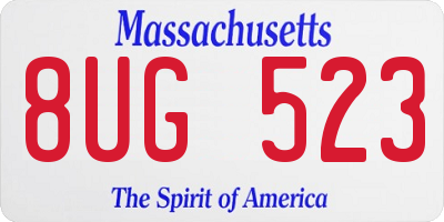 MA license plate 8UG523