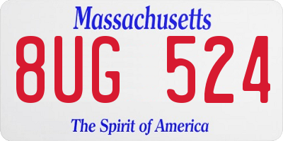 MA license plate 8UG524