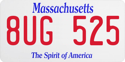 MA license plate 8UG525