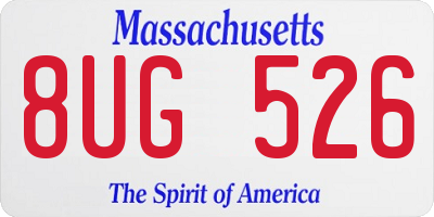 MA license plate 8UG526