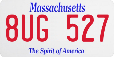MA license plate 8UG527