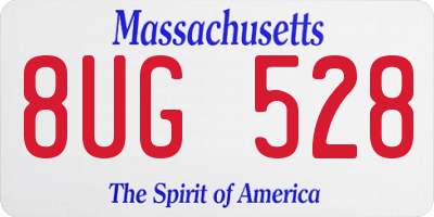 MA license plate 8UG528