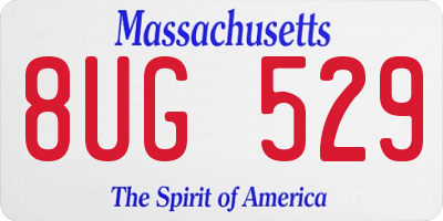 MA license plate 8UG529
