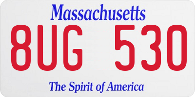 MA license plate 8UG530