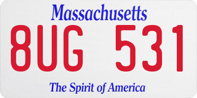 MA license plate 8UG531