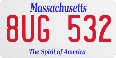 MA license plate 8UG532
