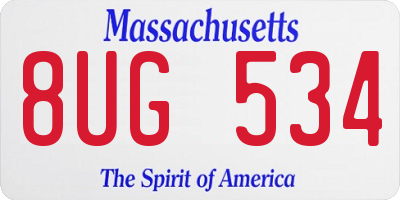 MA license plate 8UG534