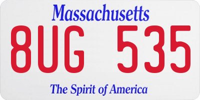 MA license plate 8UG535