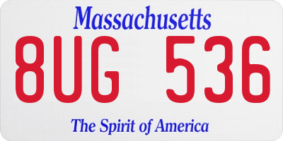 MA license plate 8UG536