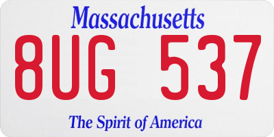 MA license plate 8UG537