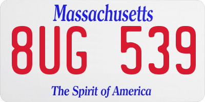 MA license plate 8UG539