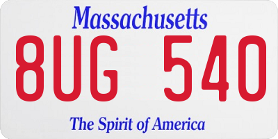 MA license plate 8UG540