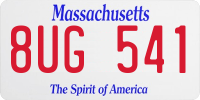 MA license plate 8UG541