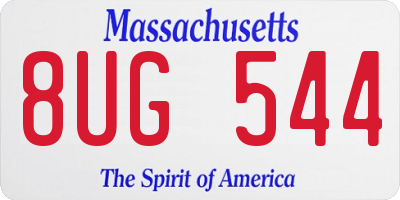 MA license plate 8UG544
