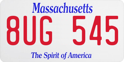 MA license plate 8UG545