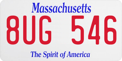 MA license plate 8UG546