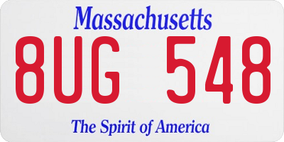 MA license plate 8UG548